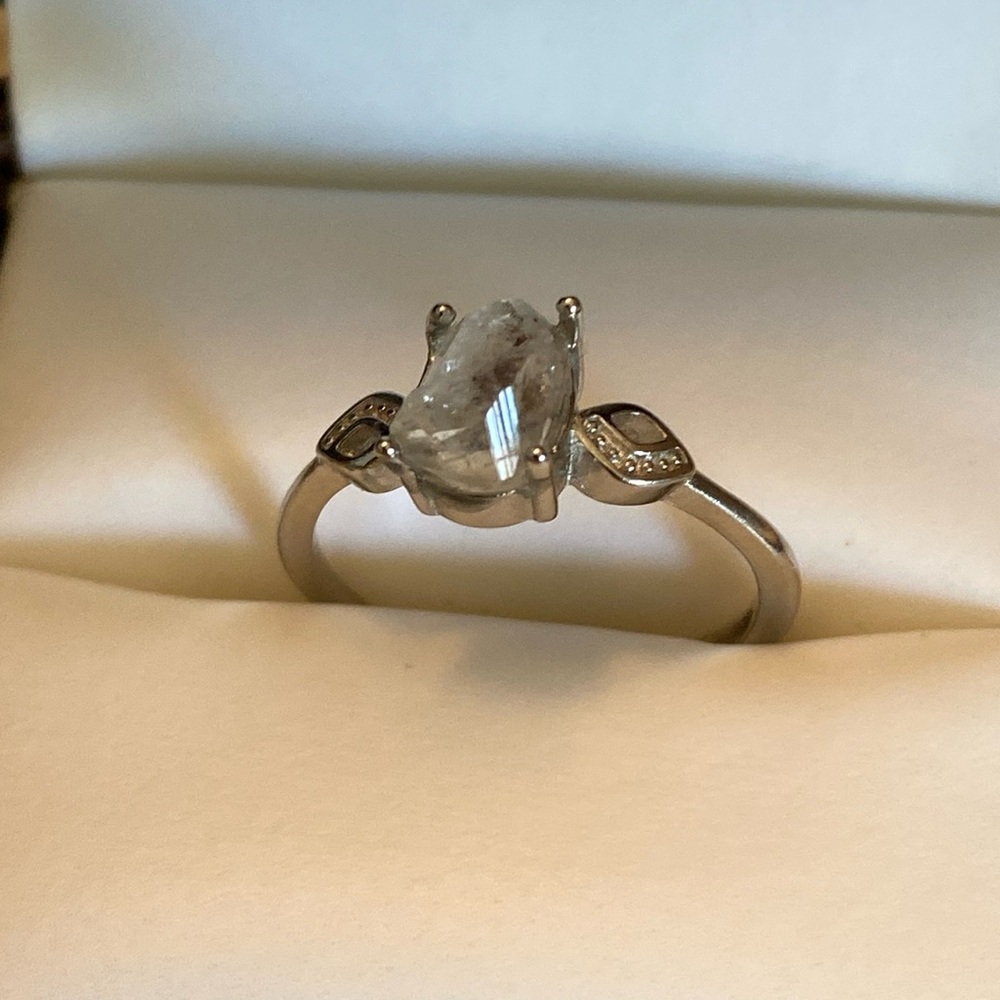 Adjustable Rough Cut Quartz Ring